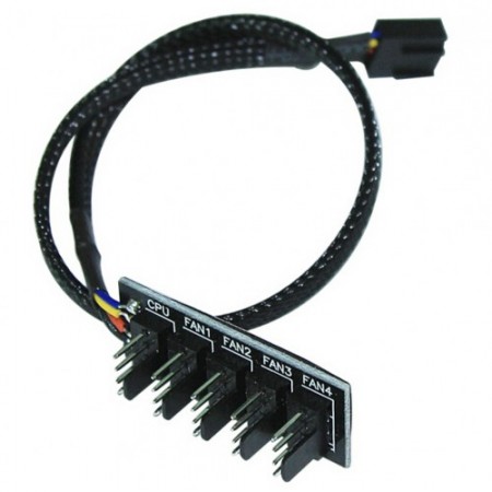 SPLITTER DE ALIMENTACAO PARA 5 FAN 4PINOS PWM (12V)